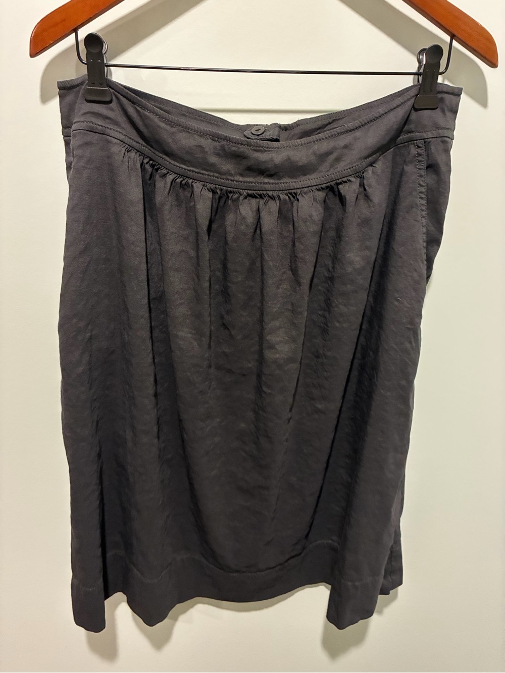 EILEEN FISHER Dark Grey Linen Blend Skirt Size Medium